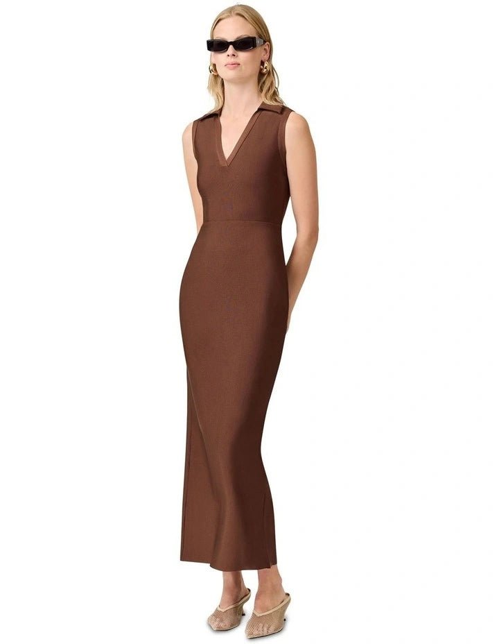 Khloe Crepe Knit Midi Dress - Detour Boutiques