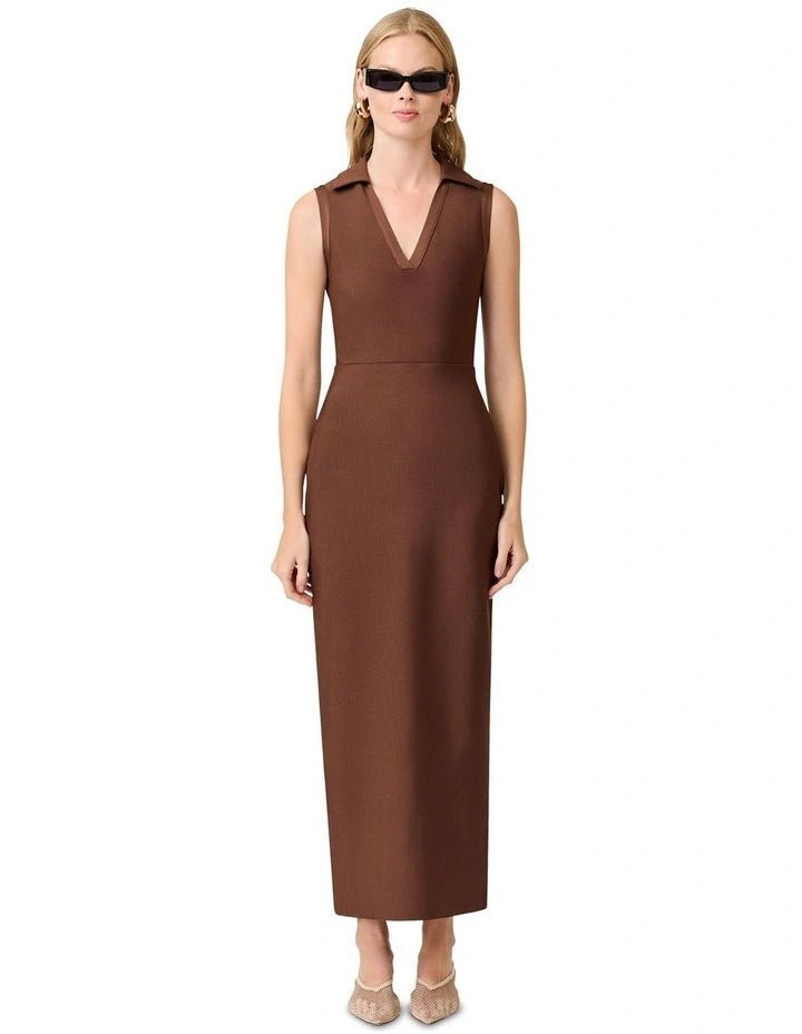 Khloe Crepe Knit Midi Dress - Detour Boutiques