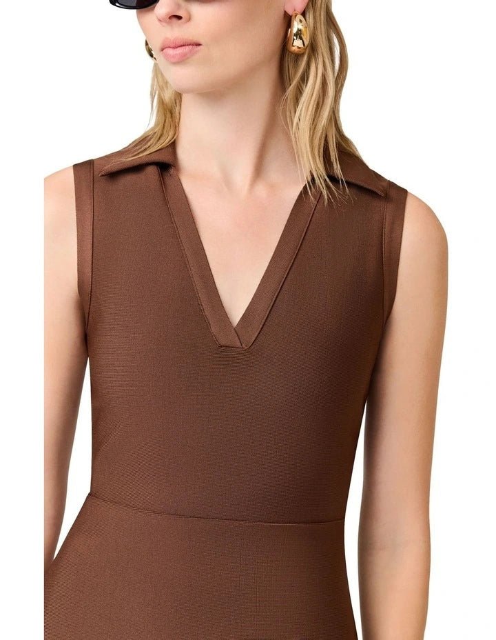Khloe Crepe Knit Midi Dress - Detour Boutiques