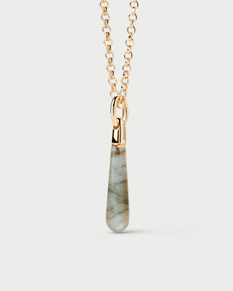 Labradorite Large Drop Pendant - Detour Boutiques