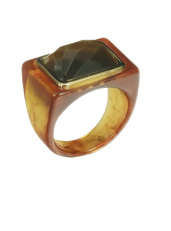 Large Rectangle Stone Ring - Detour Boutiques