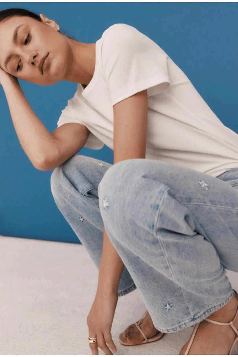 Lexi Mid Rise Bowed Straight Jean - Detour Boutiques