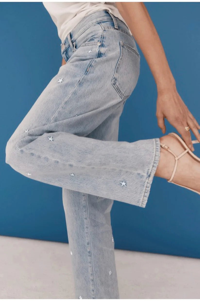 Lexi Mid Rise Bowed Straight Jean - Detour Boutiques