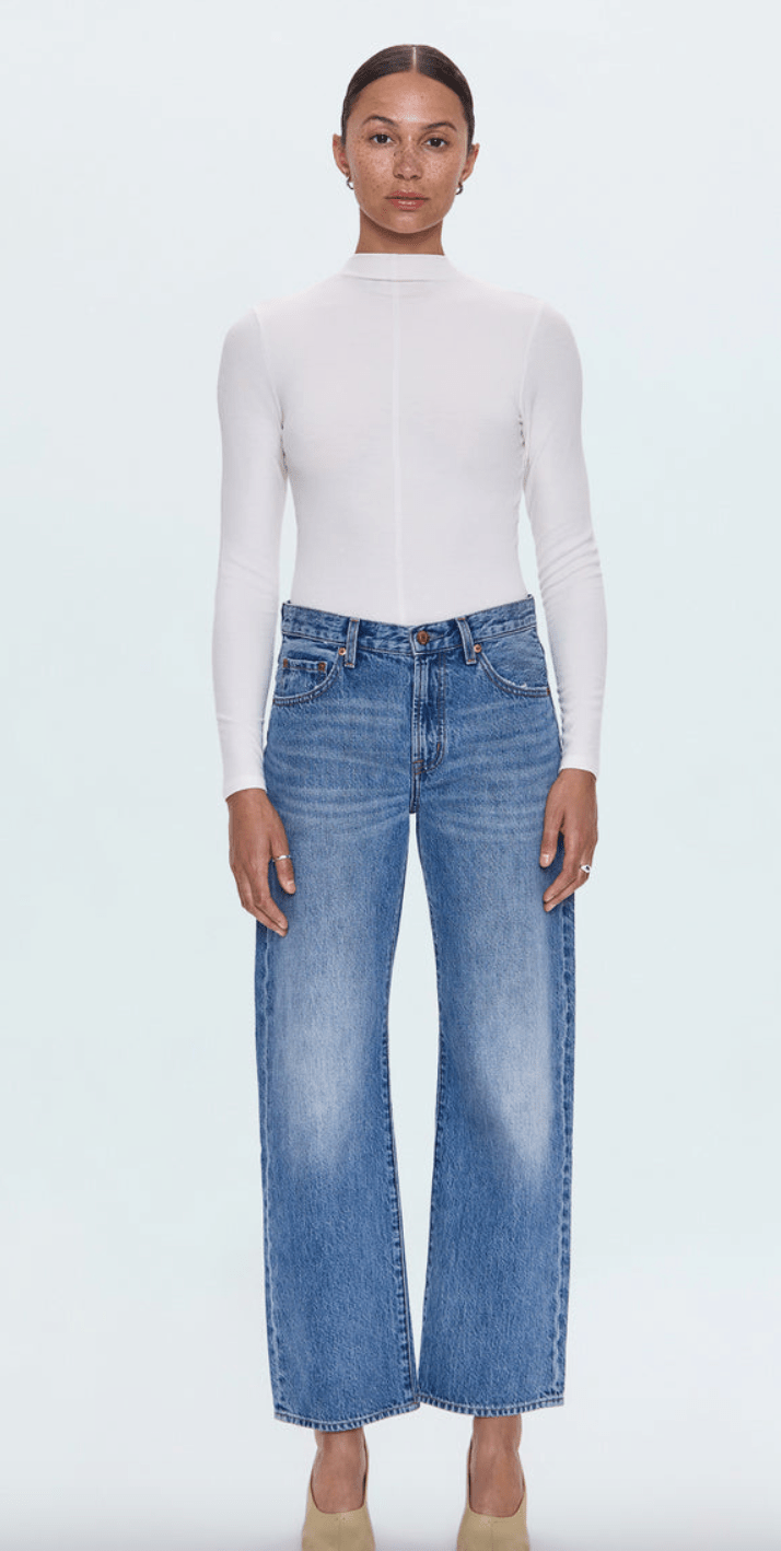 Lexi Mid Rise Bowed Straight Jean - Detour Boutiques