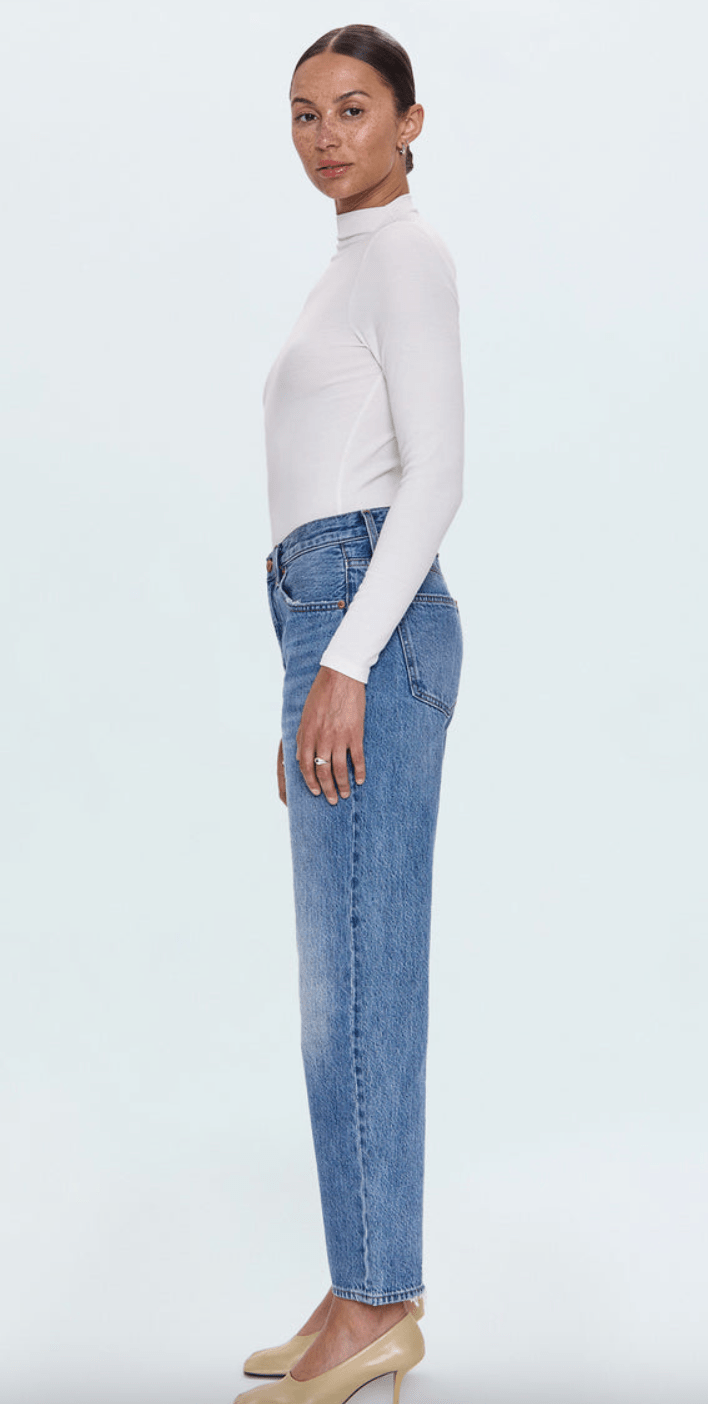 Lexi Mid Rise Bowed Straight Jean - Detour Boutiques