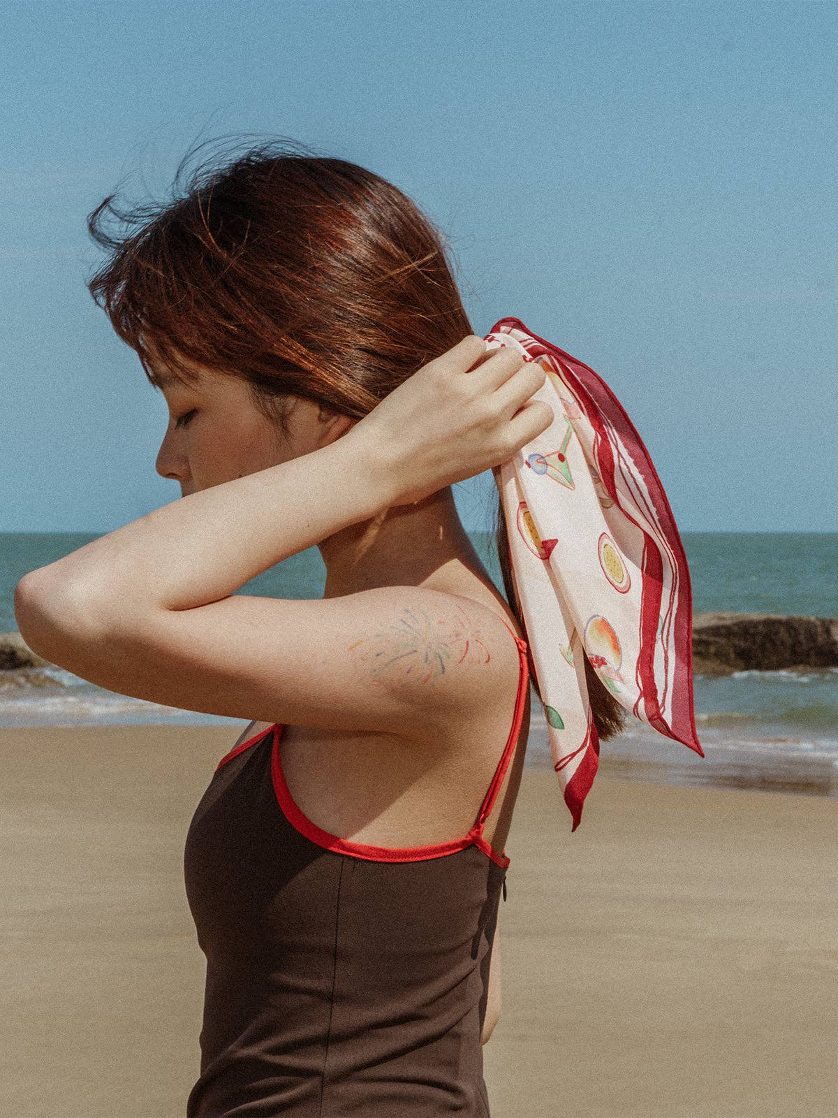 Lost Pattern NYC - "Happy Hour" Silk Bandana - Martini Pink - Detour Boutiques