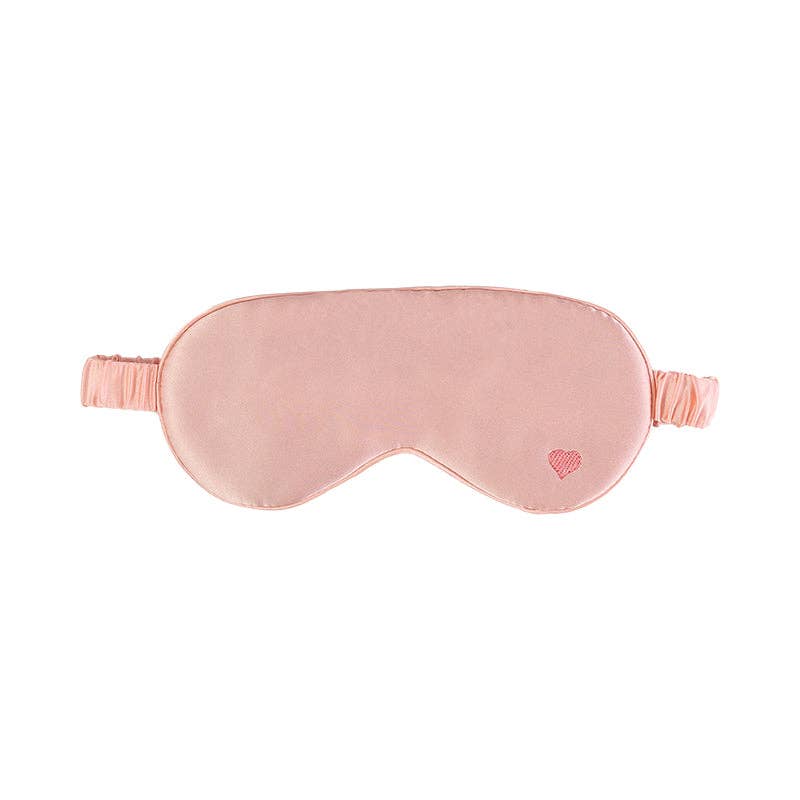 Lost Pattern NYC - “Love Heart” Silk Sleep Eye Mask - Pink - Detour Boutiques