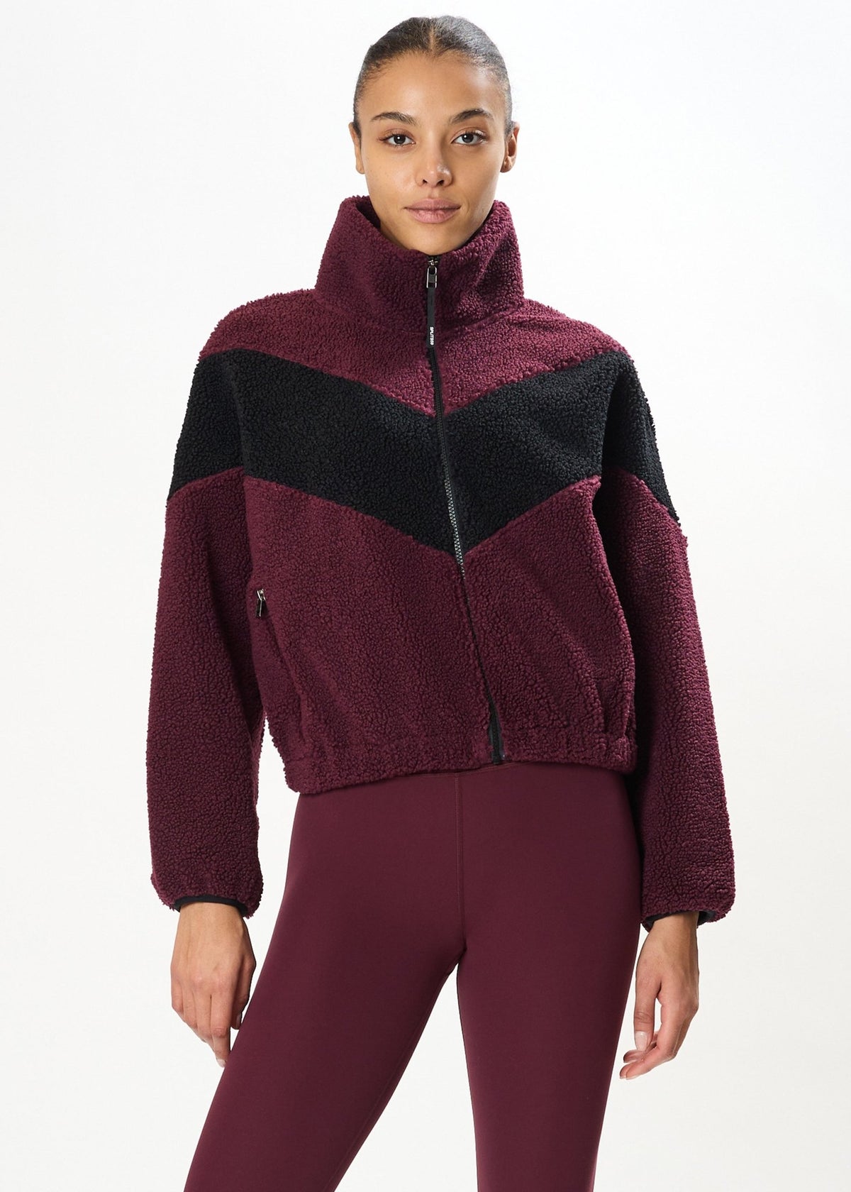 LOTTIE CHEVRON SHERPA FULL ZIP JACKET - Detour Boutiques