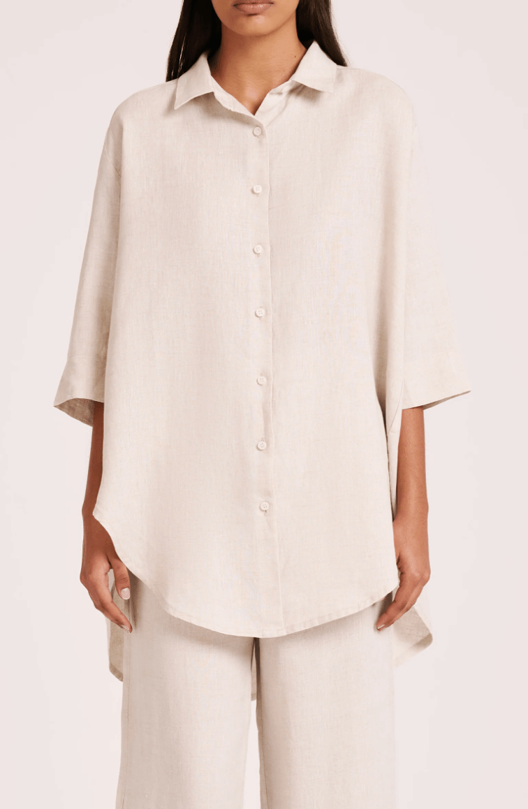 Lounge Linen Longline Shirt - Detour Boutiques