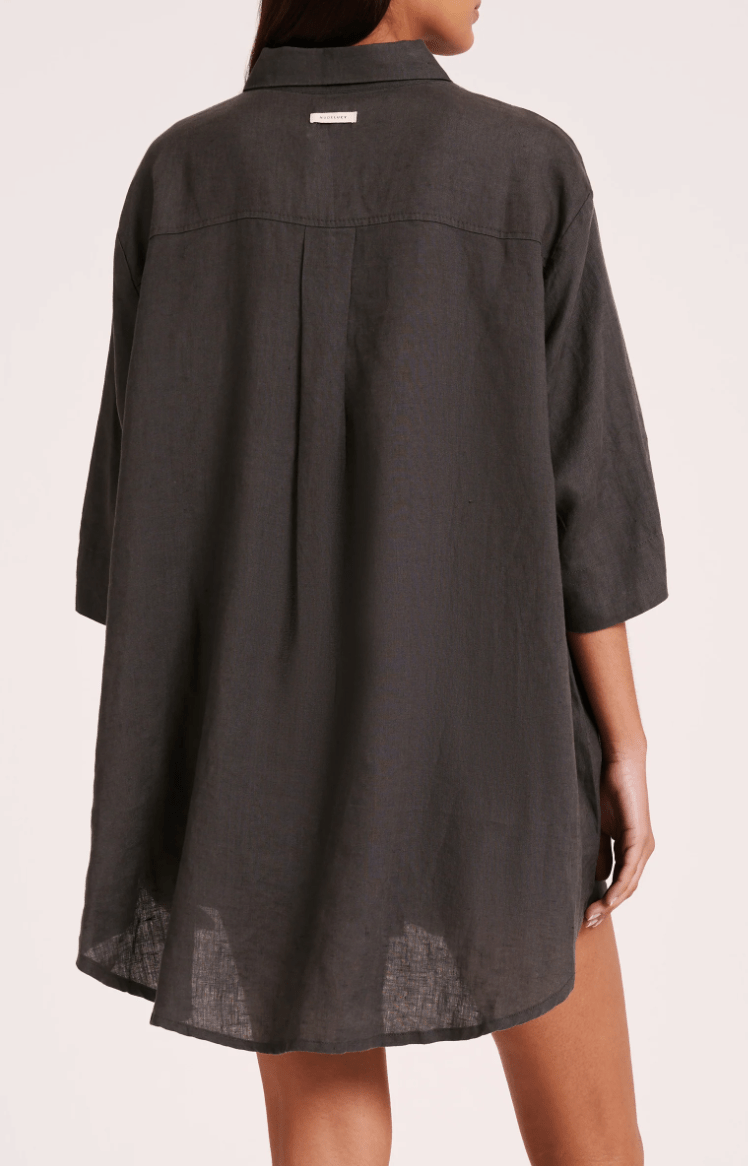 Lounge Linen Longline Shirt - Detour Boutiques