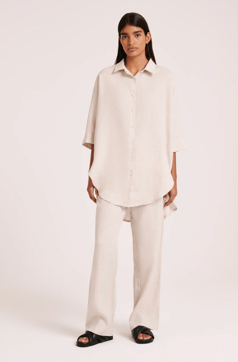 Lounge Linen Longline Shirt - Detour Boutiques