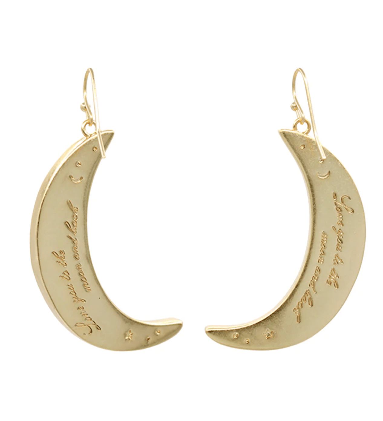 Love You To the Moon & Back Crescent Moon Glitter Resin Hollyn Earrings - Detour Boutiques