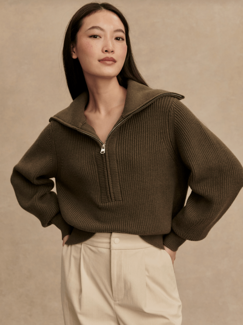 Maura Half Zip Rib Knit - Detour Boutiques