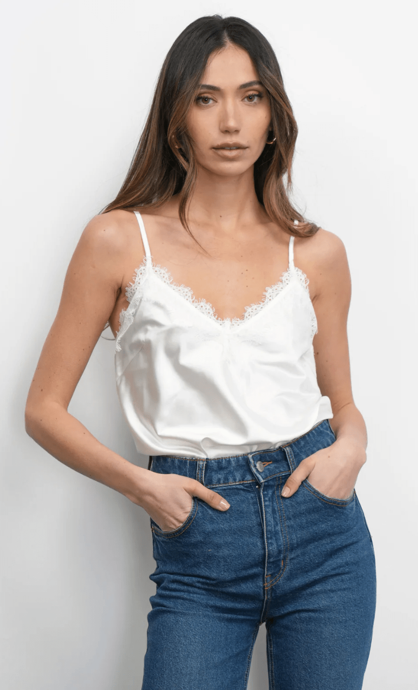Maxine Cami with Lace Trim - Detour Boutiques