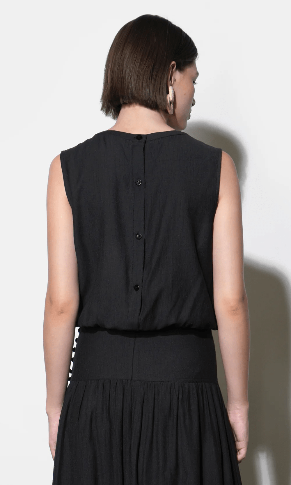 Maya Back Button Bubble Top - Detour Boutiques