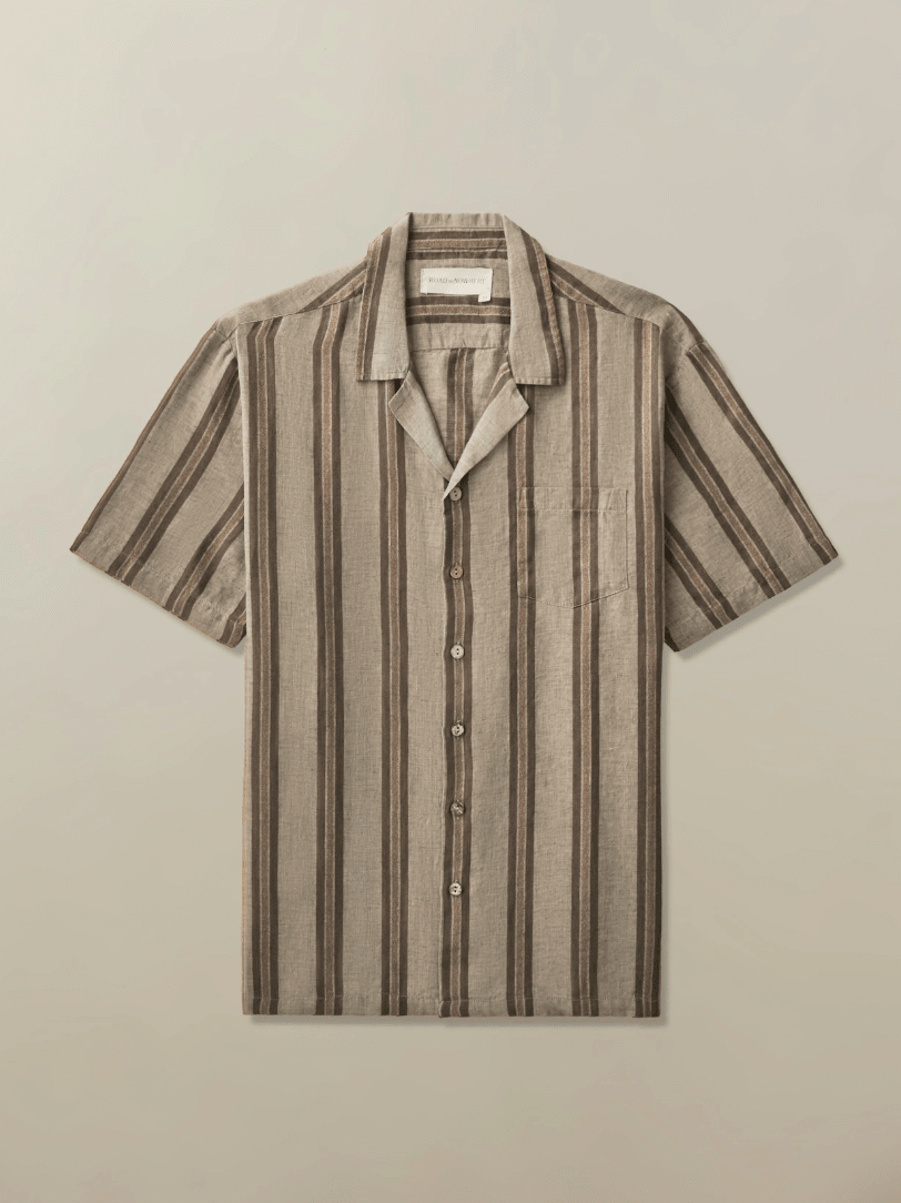 Men's Fez Shirt in Linen Jacquard - Detour Boutiques