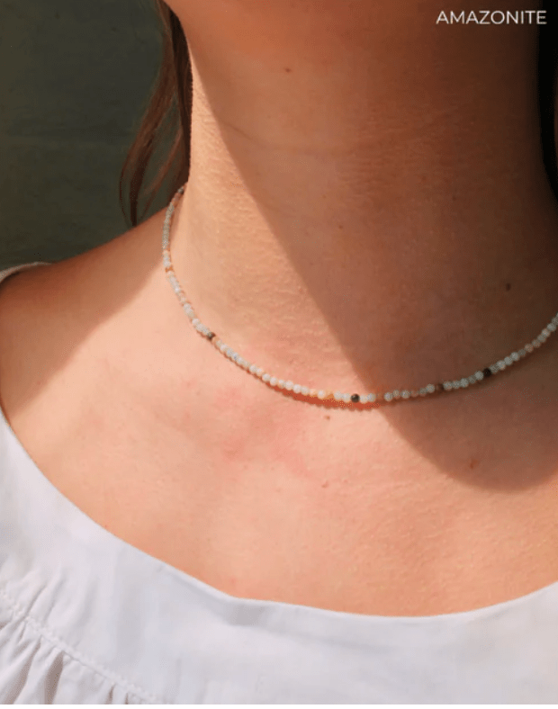 Micro Gem Necklace Amazonite - Detour Boutiques