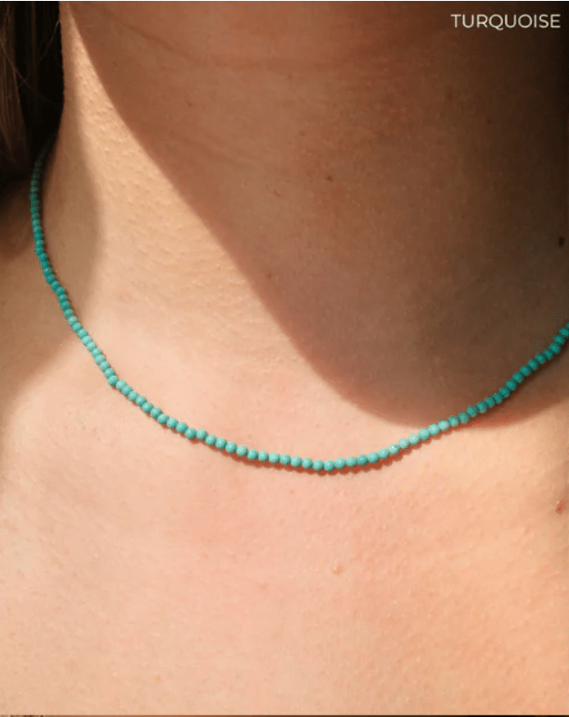 Micro Gem Necklace Turquoise - Detour Boutiques