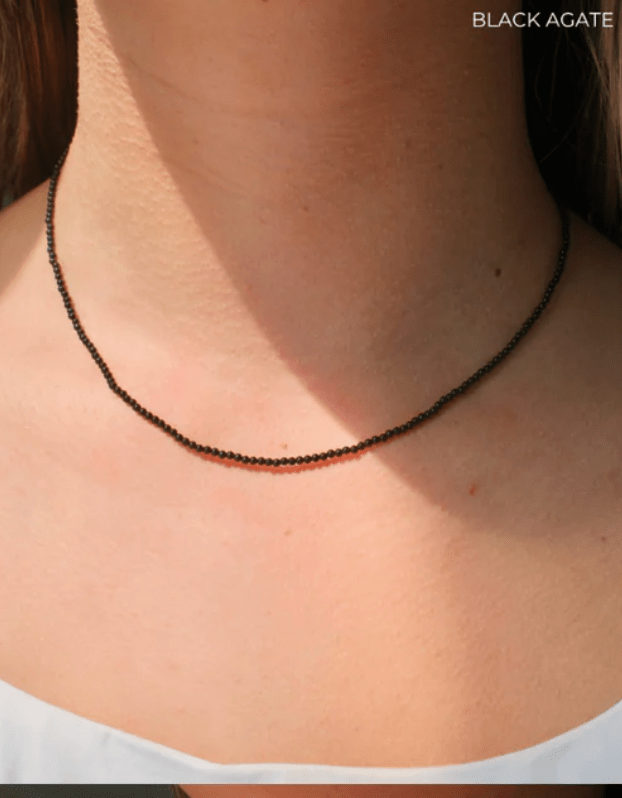 Micro Gemstone Necklace Agate - Detour Boutiques
