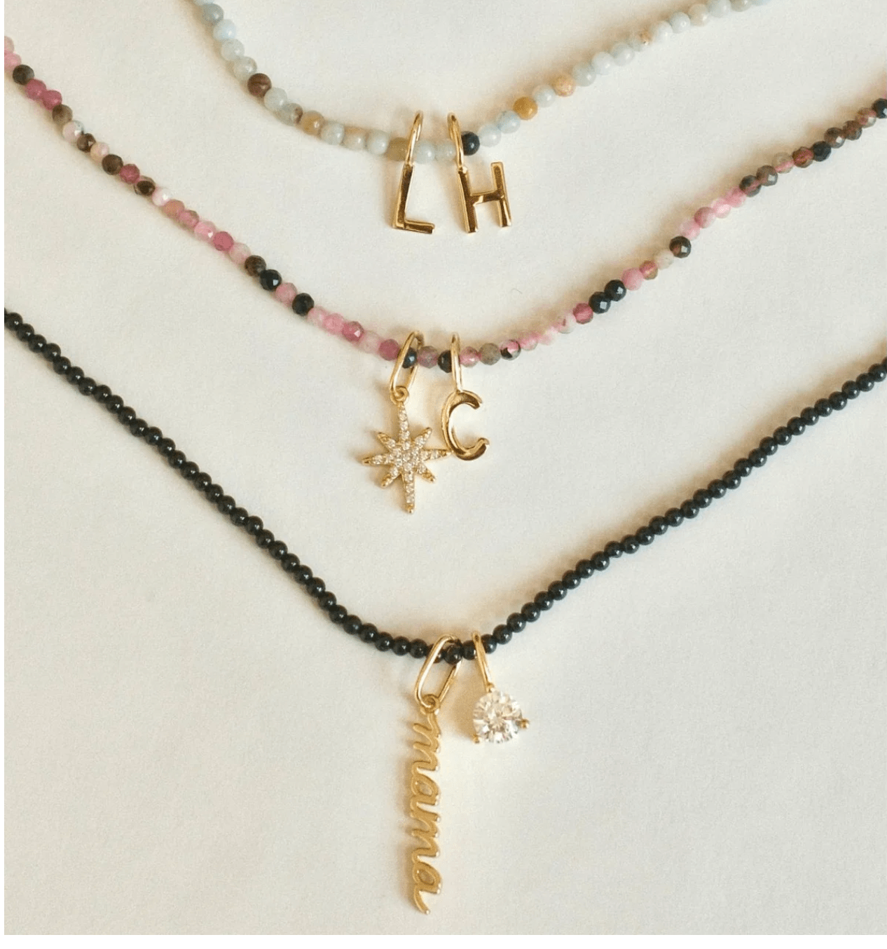 Micro Gemstone Necklace Agate - Detour Boutiques