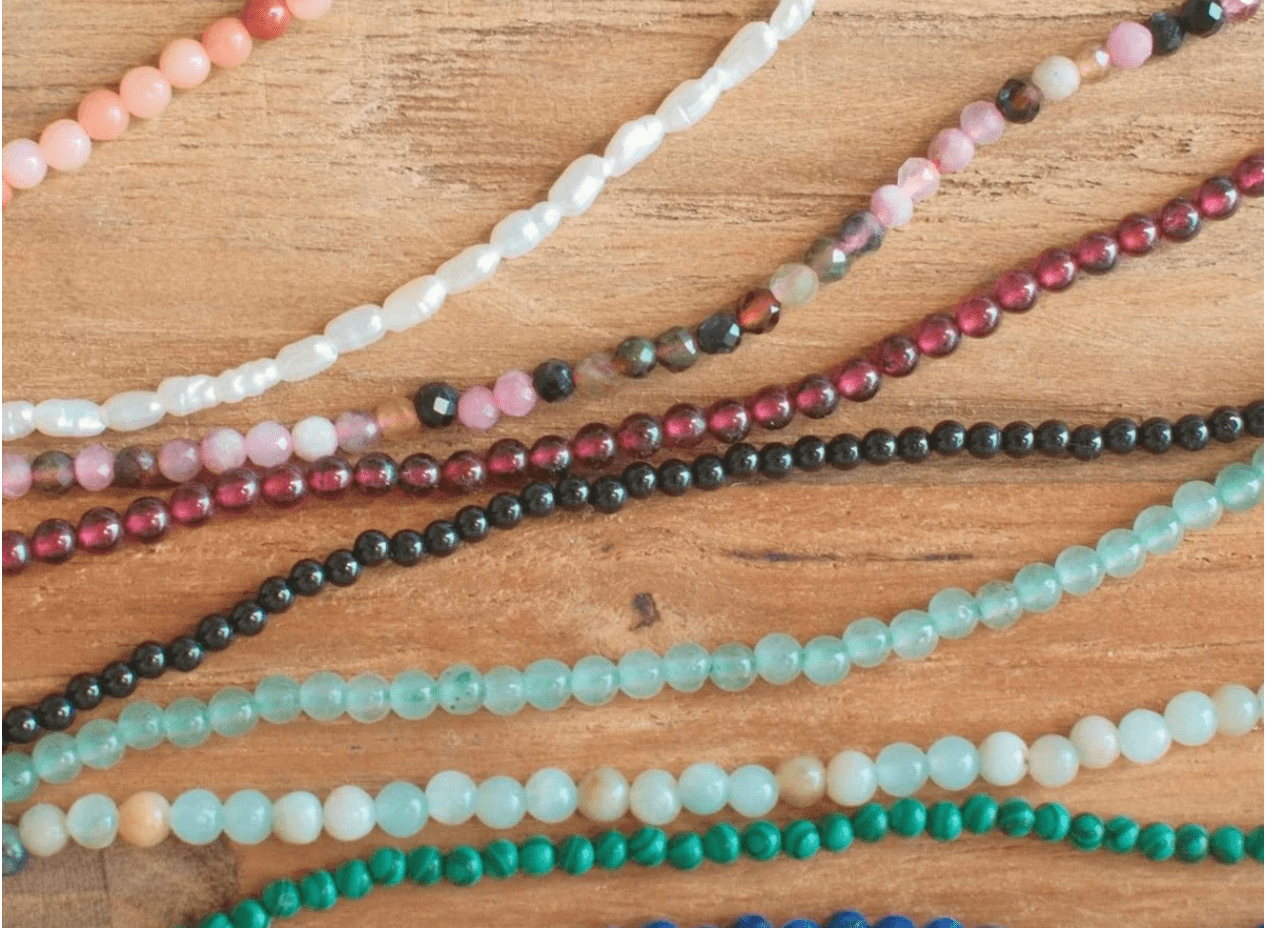 Micro Gemstone Necklace Garnet - Detour Boutiques