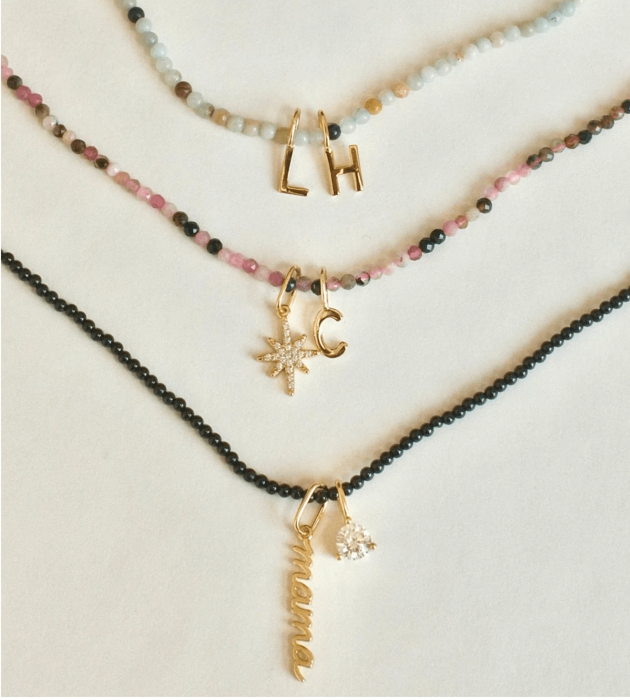Micro Gemstone Necklace Pearl - Detour Boutiques