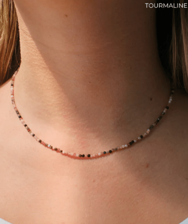 Micro Gemstone Necklace Tourmaline - Detour Boutiques