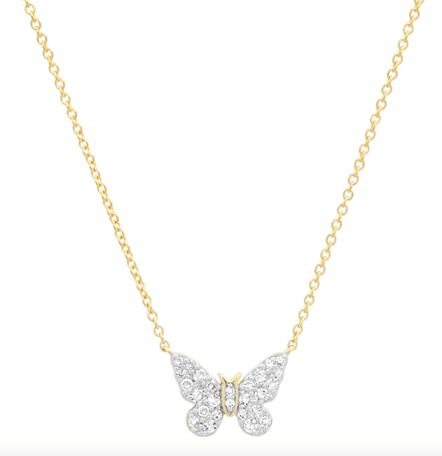 Mini Diamond Butterfly Necklace - Detour Boutiques