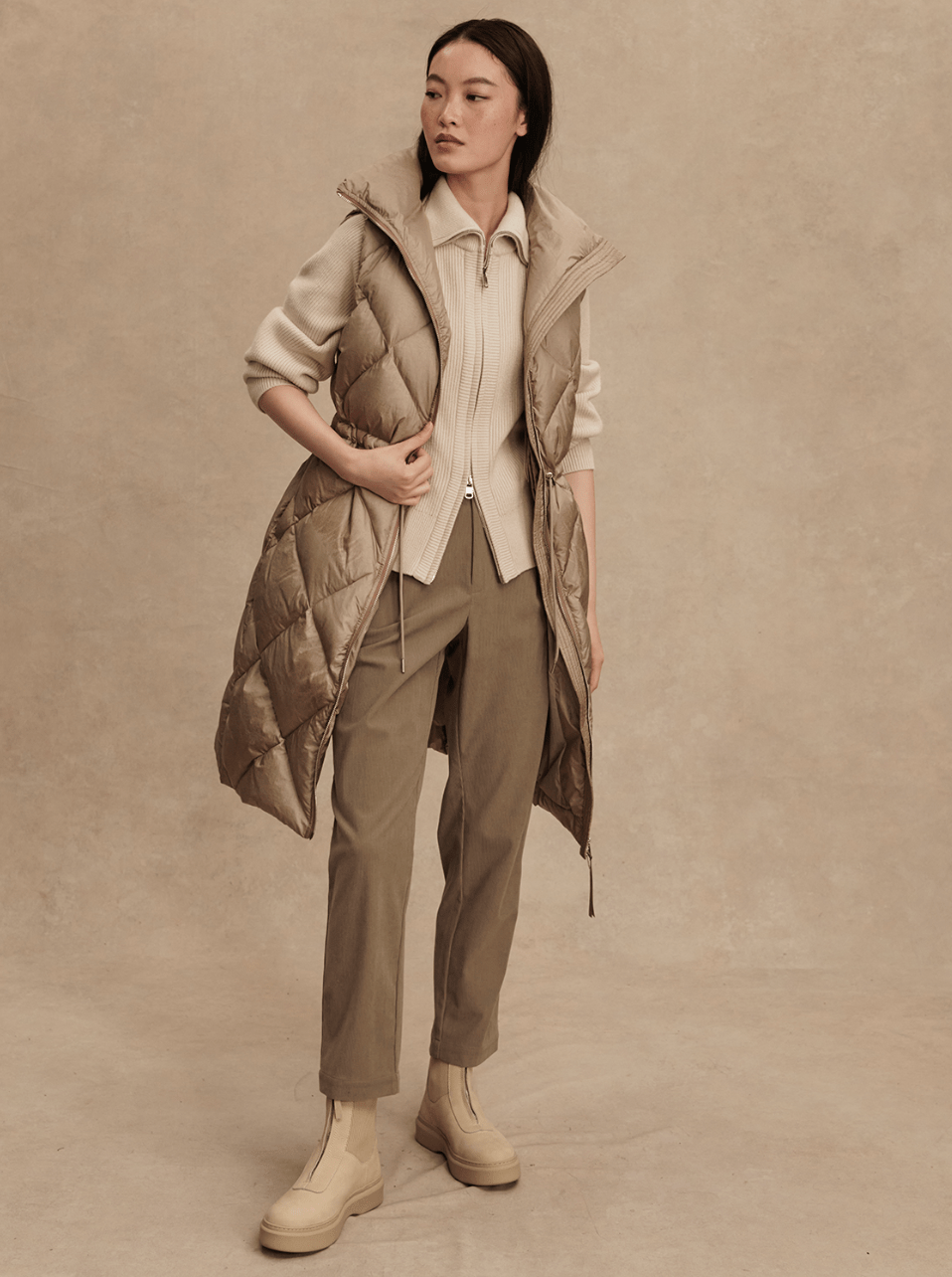 Nadine Long Down Gilet - Detour Boutiques