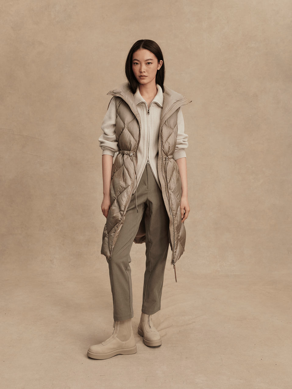 Nadine Long Down Gilet - Detour Boutiques