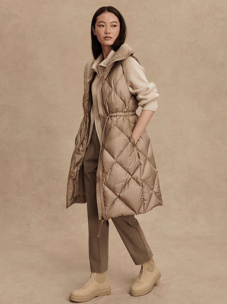 Nadine Long Down Gilet - Detour Boutiques