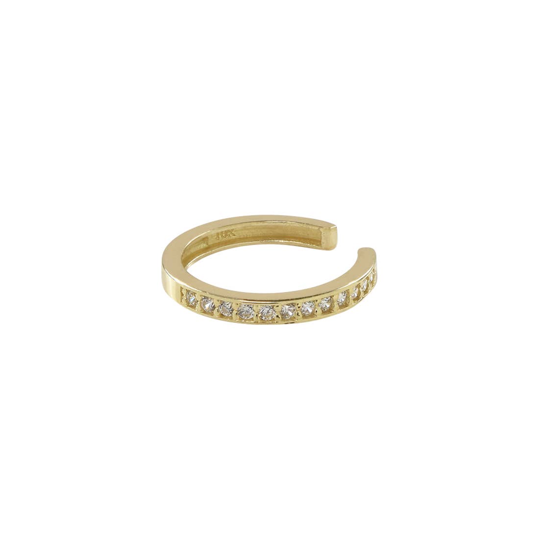 Ofina Jewelry - 10k Solid Gold CZ Channel Middle Ear Cuff - Detour Boutiques