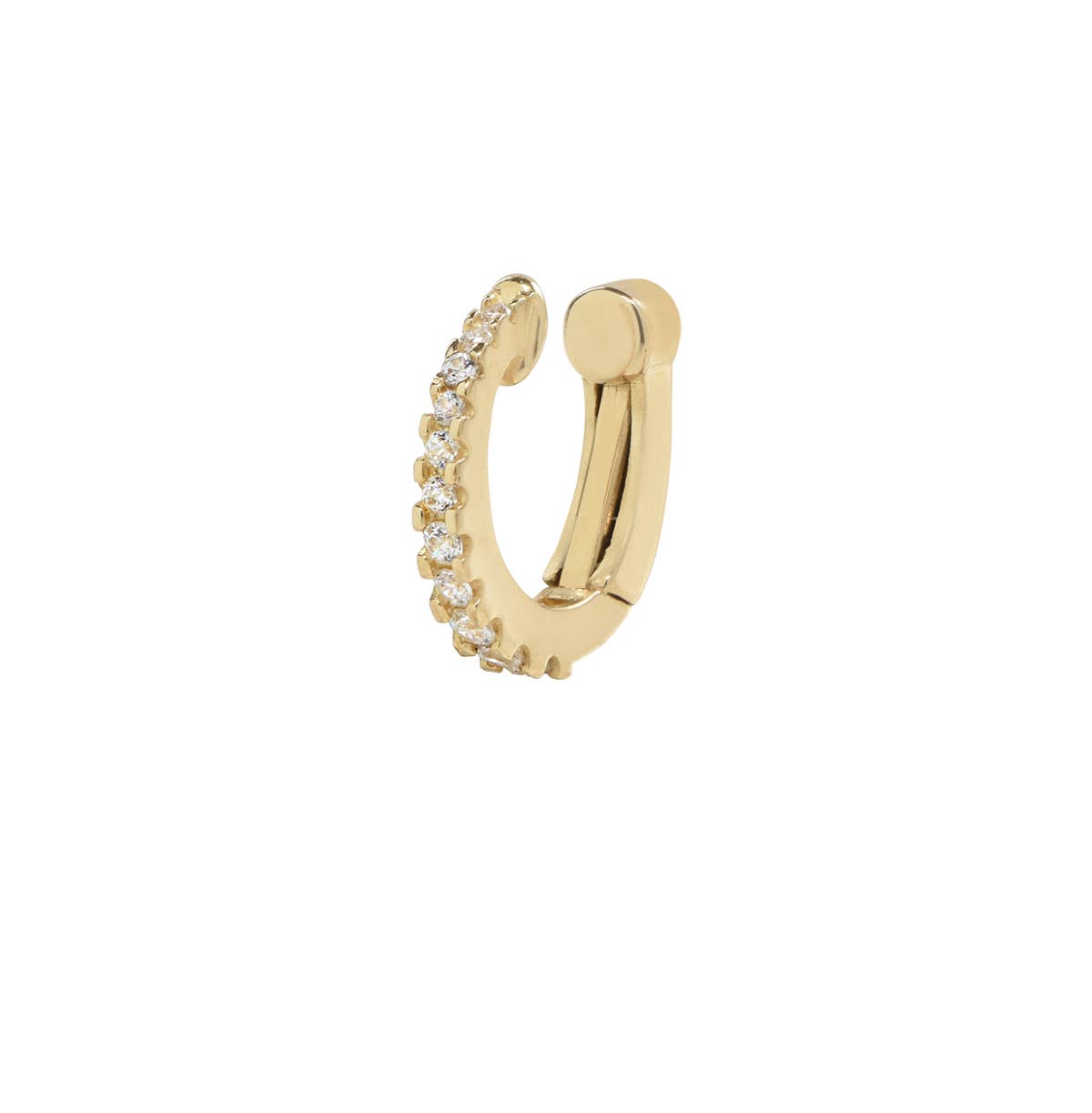Ofina Jewelry - 10k Solid Gold CZ Fishtail Snap Middle Ear Cuff - Detour Boutiques