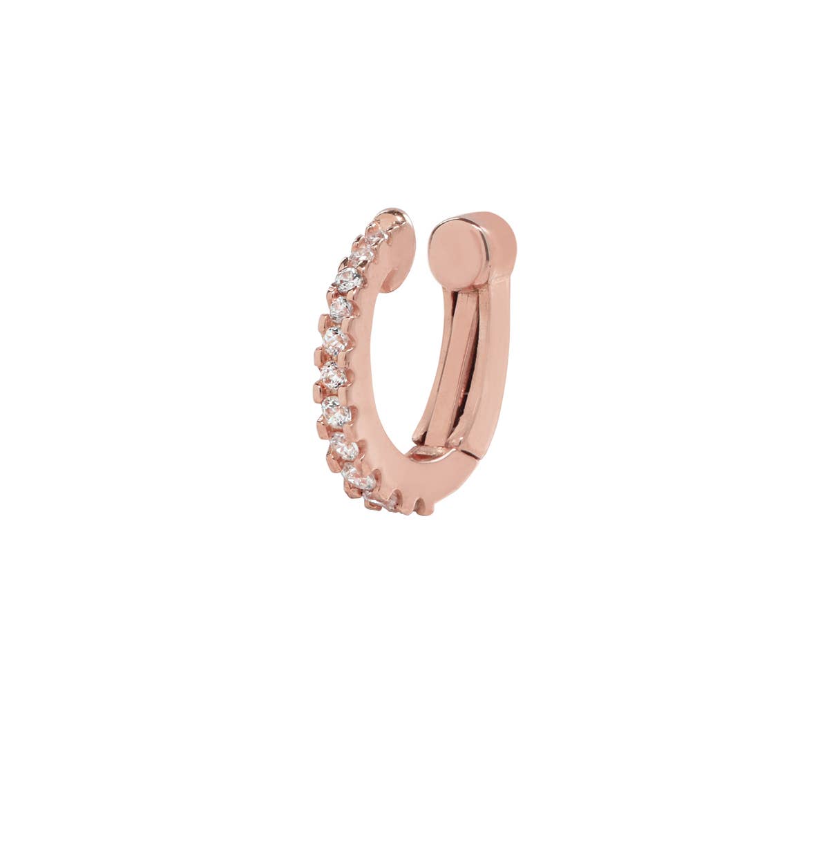 Ofina Jewelry - 10k Solid Gold CZ Fishtail Snap Middle Ear Cuff - Detour Boutiques