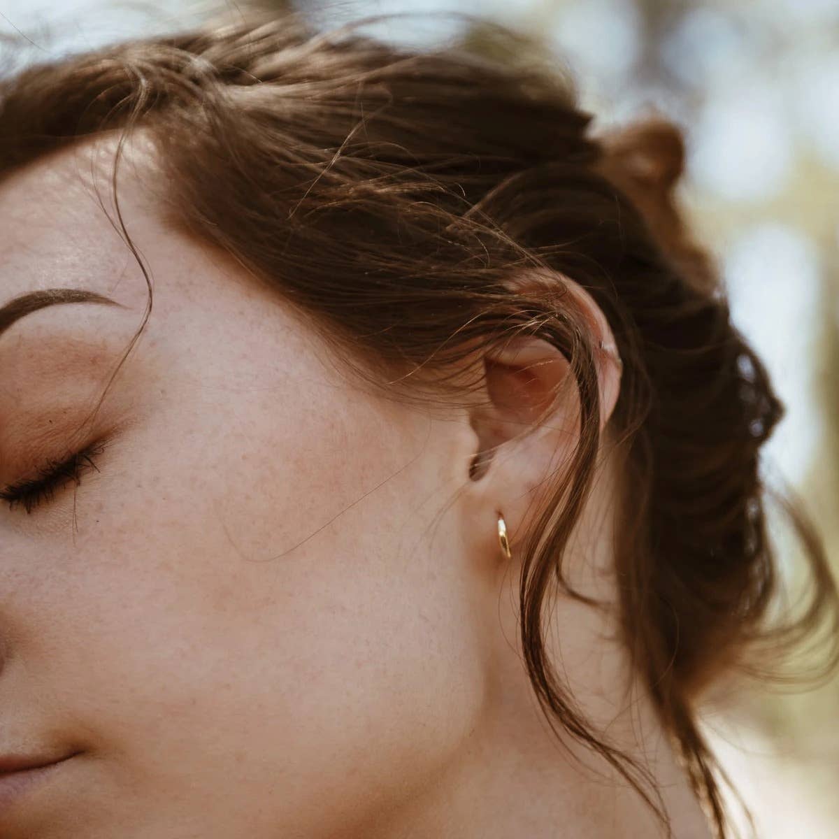 Ofina Jewelry - 10k Solid Gold Huggie Hoop - Detour Boutiques