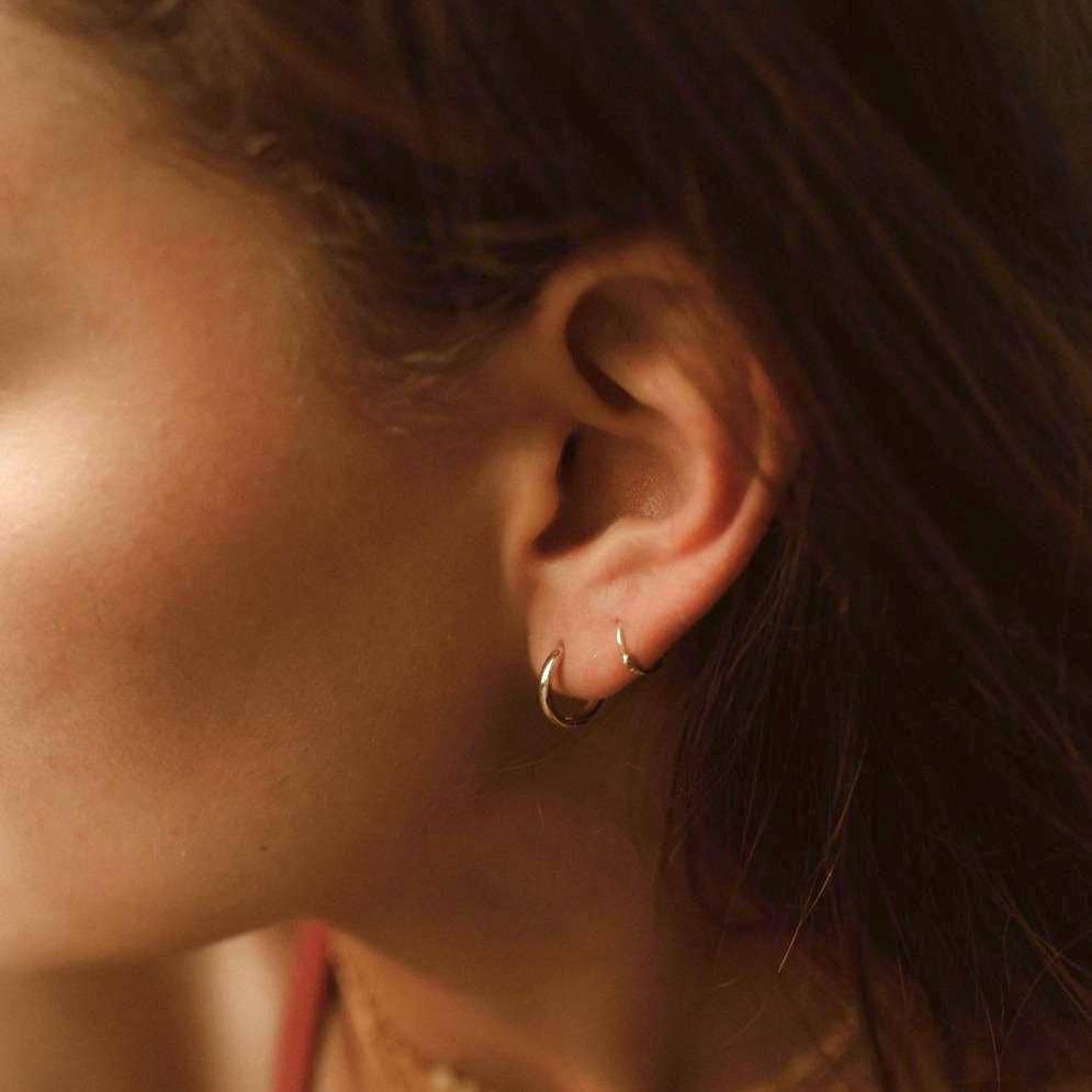 Ofina Jewelry - 10k Solid Gold Huggie Hoop - Detour Boutiques