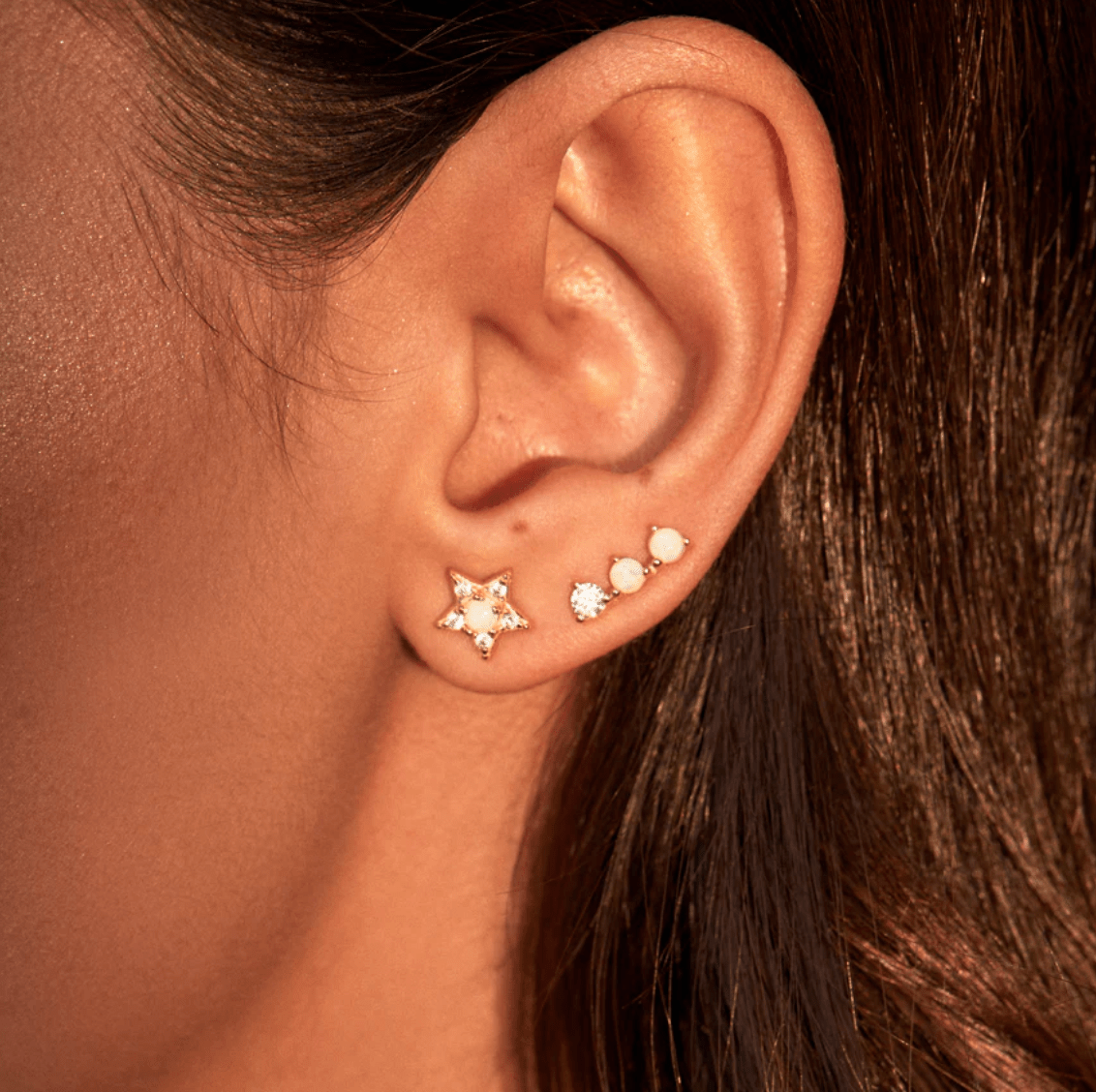 OPAL CLIMBER STUDS GOLD - Detour Boutiques