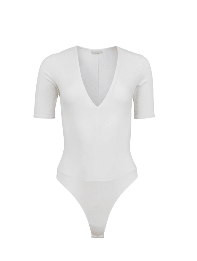 Organic Cotton Deep V Bodysuit - Detour Boutiques