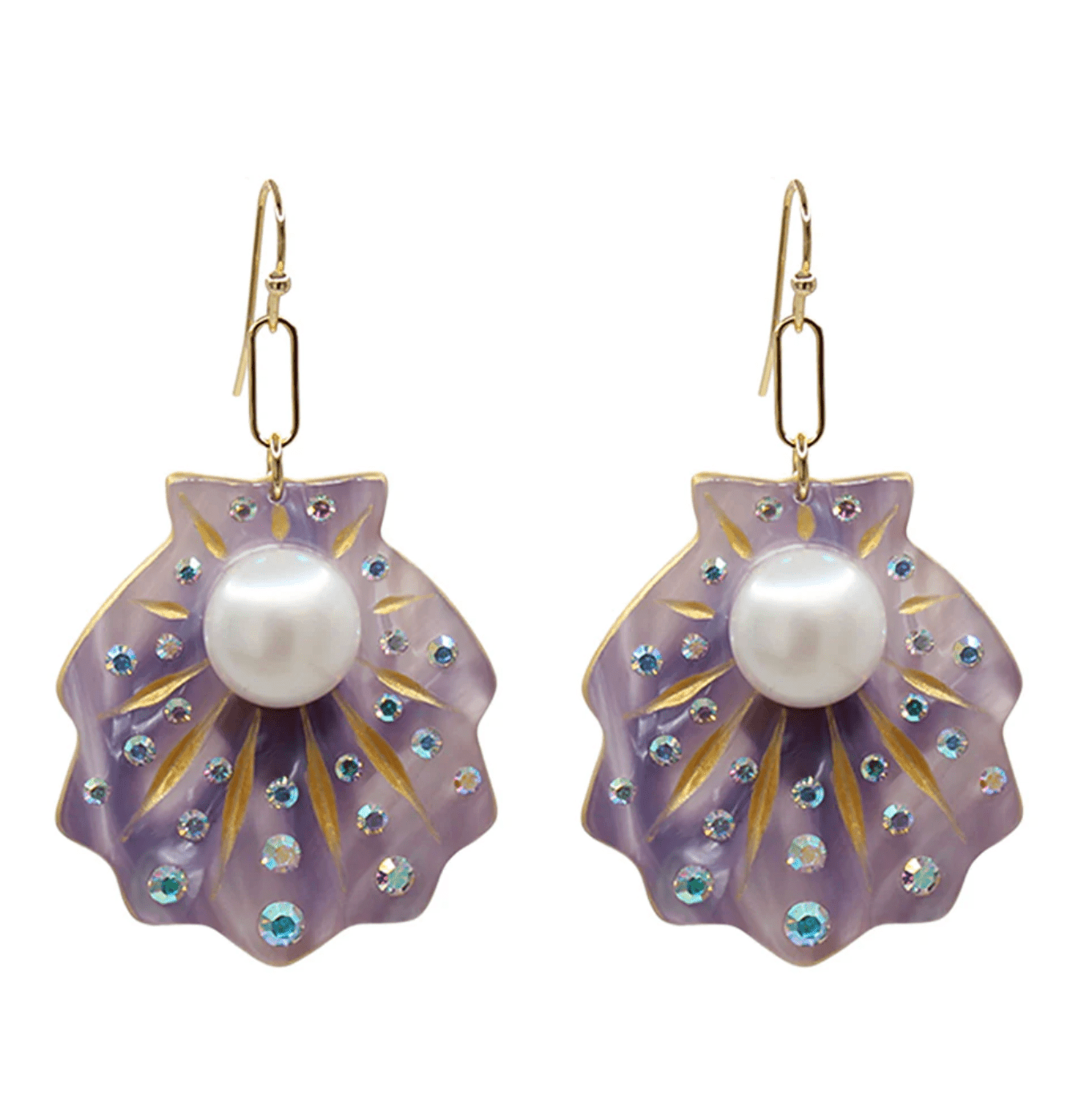 Pearl of a Girl Lavender Resin Freshwater Coin Pearl Earrings - Detour Boutiques