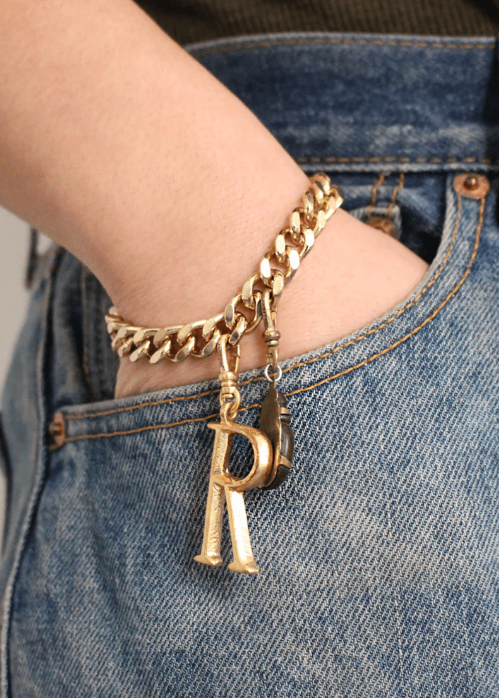 Plaza Chunky Curb Link Bracelet - Antiqued Shine - Detour Boutiques