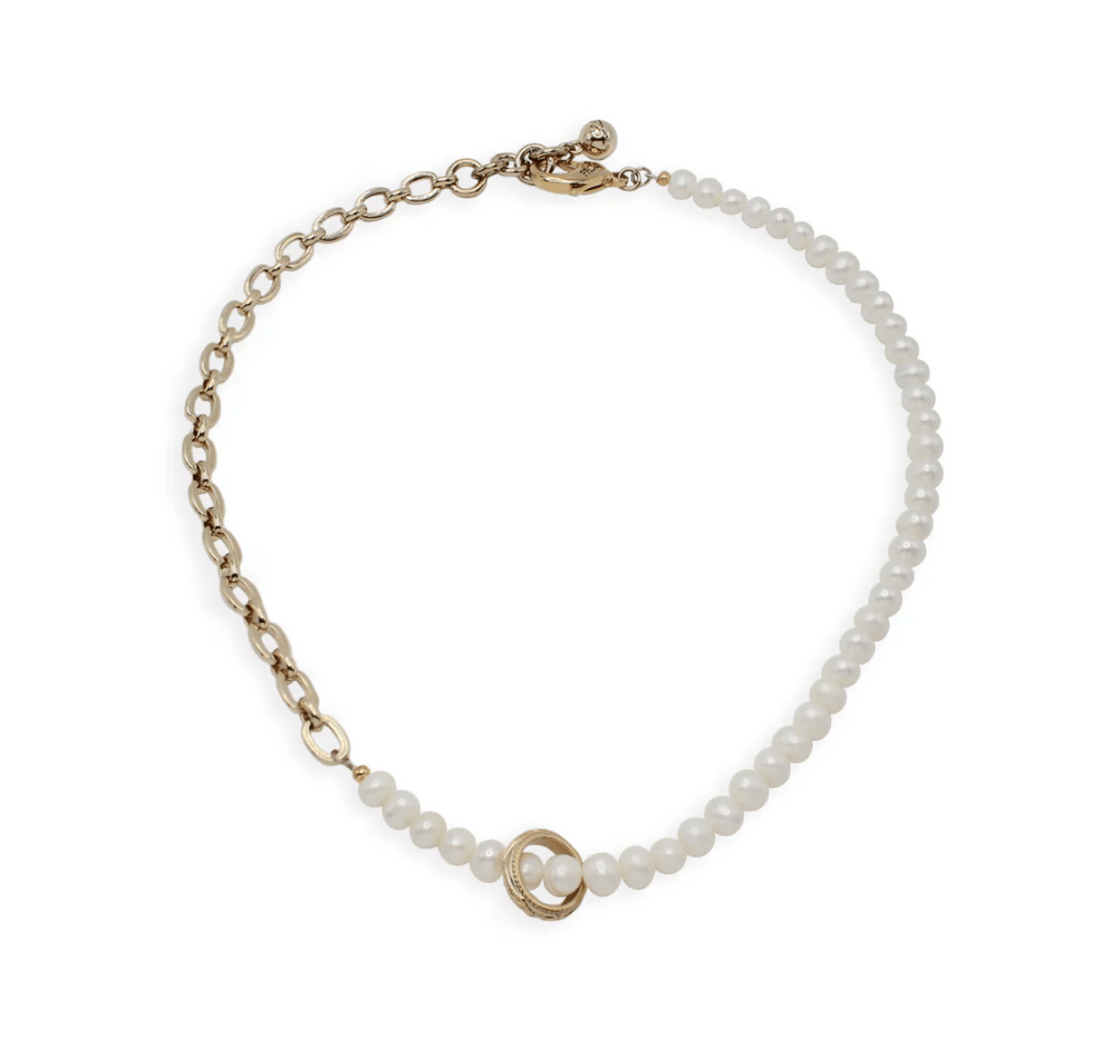 Plaza Elizabeth Pearl Half N' Half Chain Necklace - Detour Boutiques