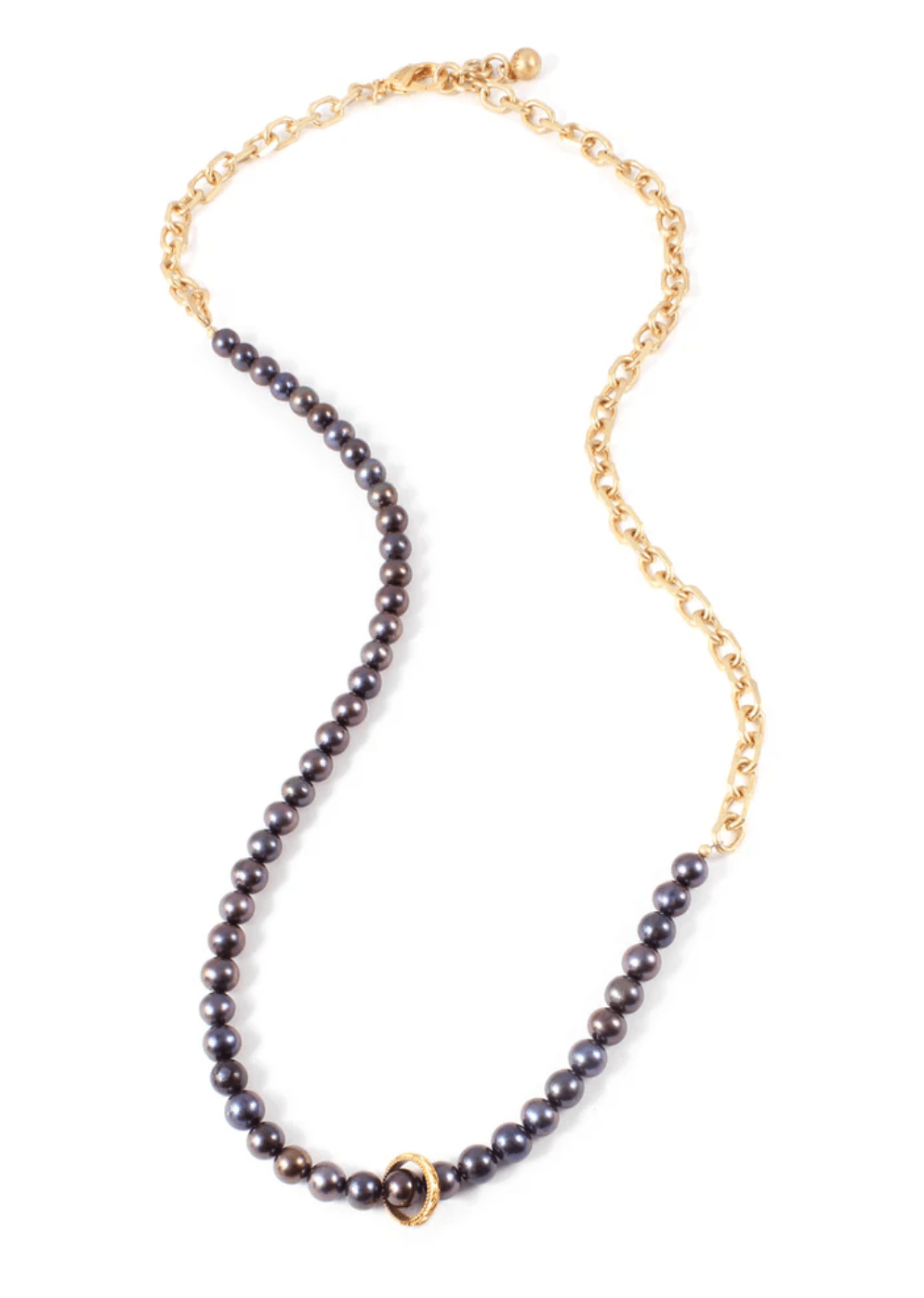 Plaza Long Peacock Pearl Chain Necklace Base - Detour Boutiques