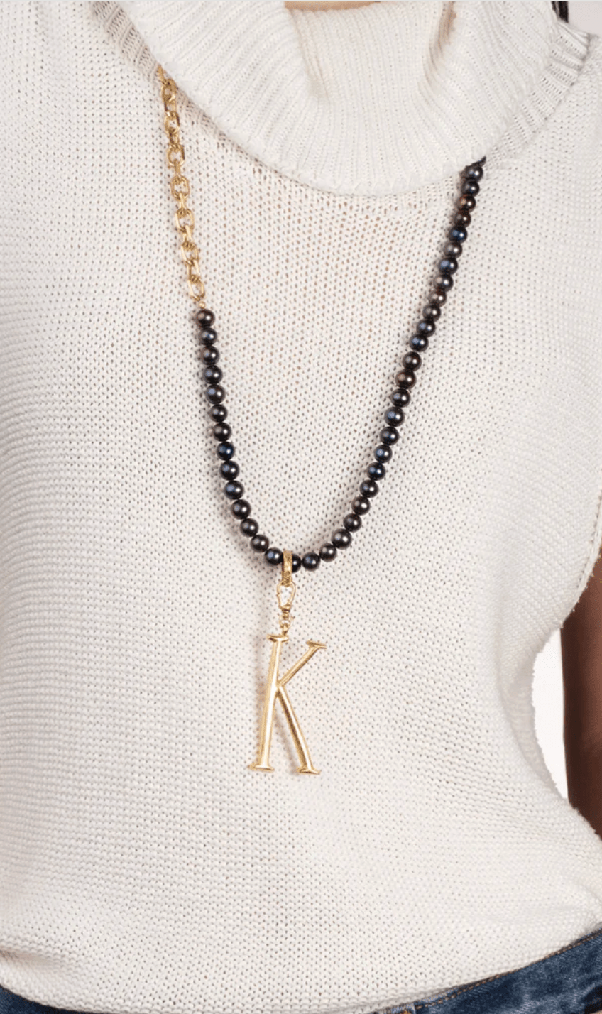 Plaza Long Peacock Pearl Chain Necklace Base - Detour Boutiques