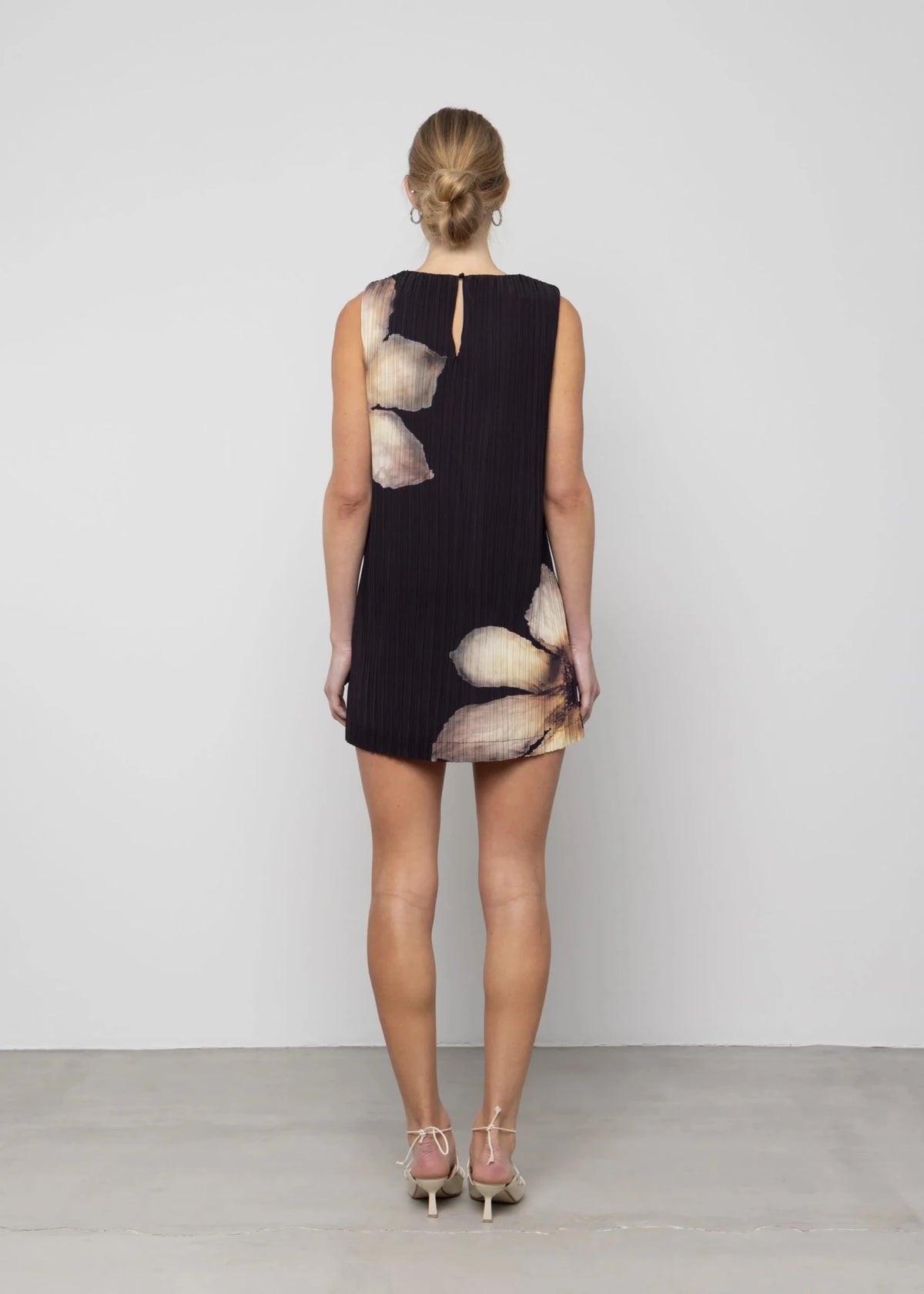 Pleated Floral Mini Dress - Detour Boutiques