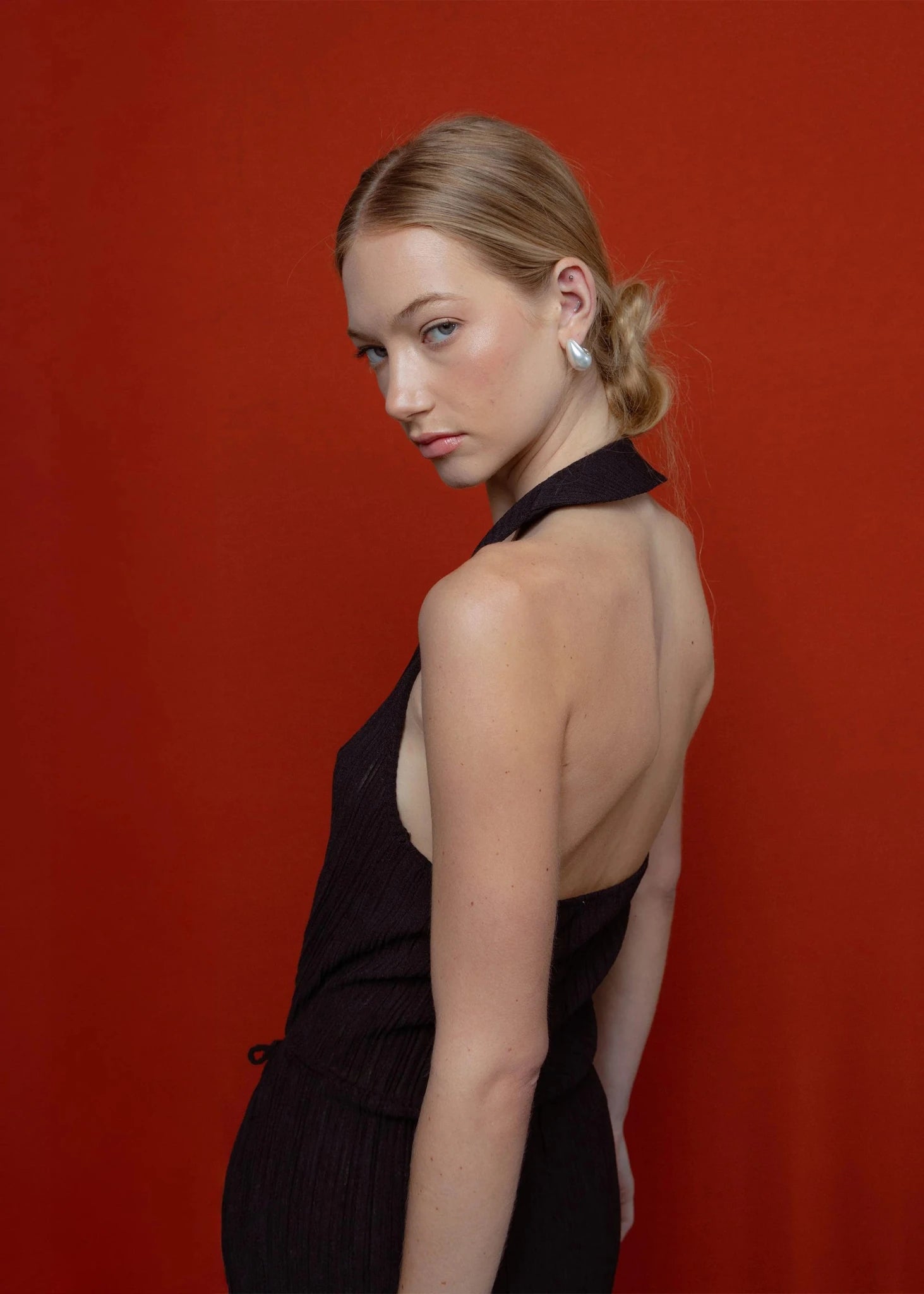 Pleated Open Back Maxi Dress - Detour Boutiques