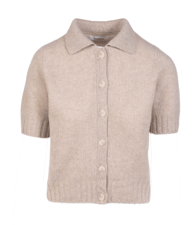 Premium Cashmere Short Sleeve Collared Cardigan - Detour Boutiques