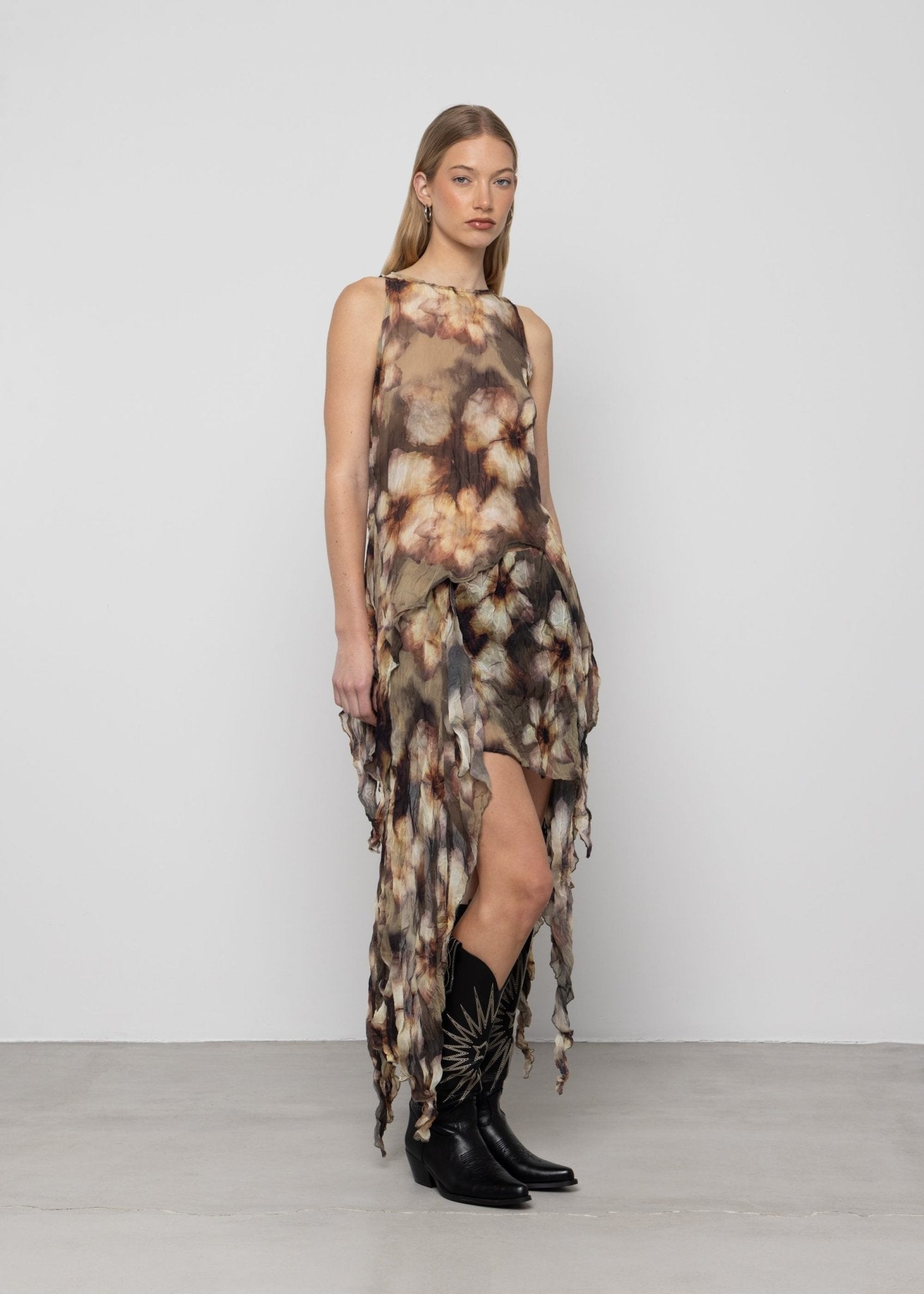 Printed Asymmetric Skirt - Detour Boutiques