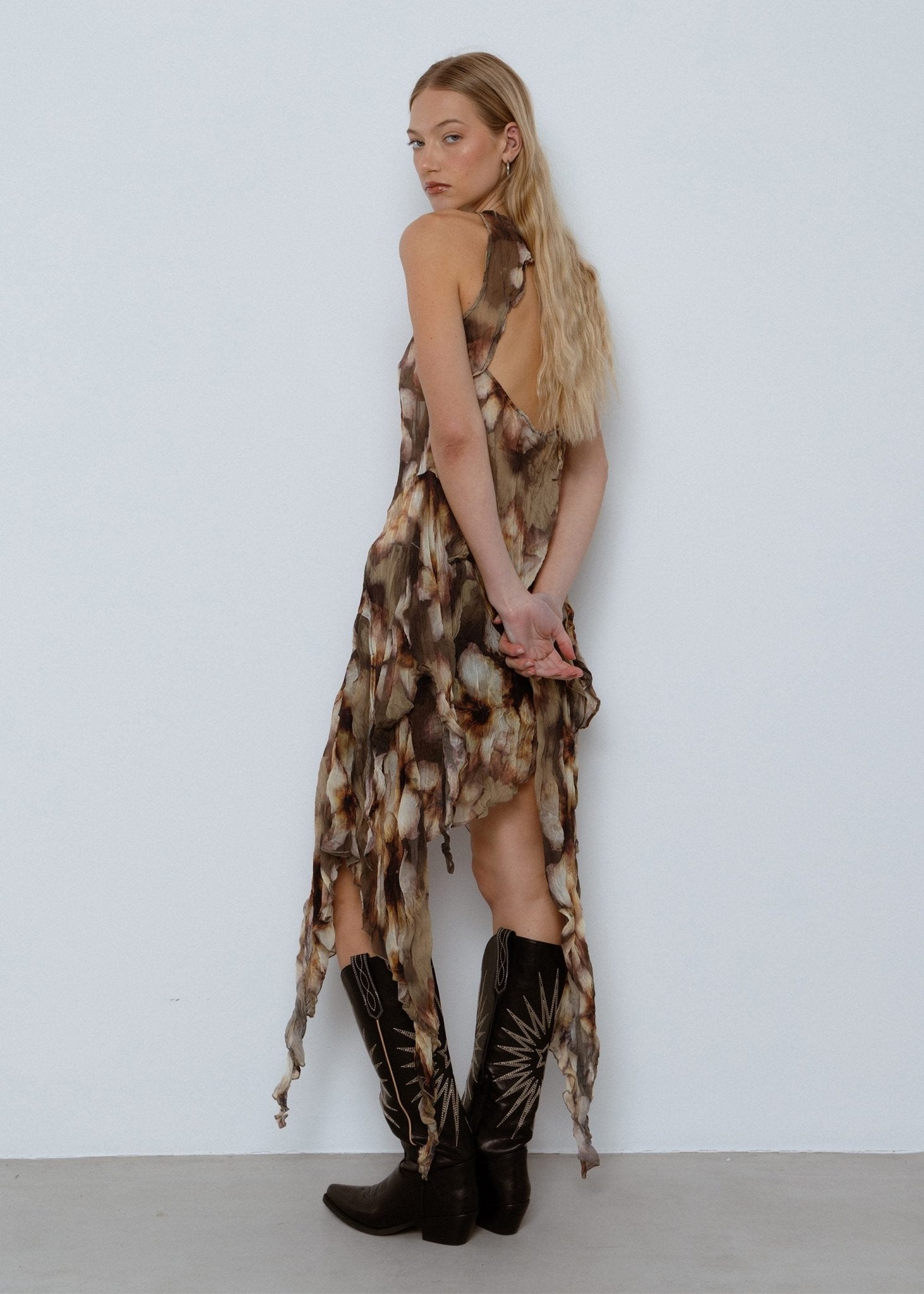 Printed Asymmetric Skirt - Detour Boutiques