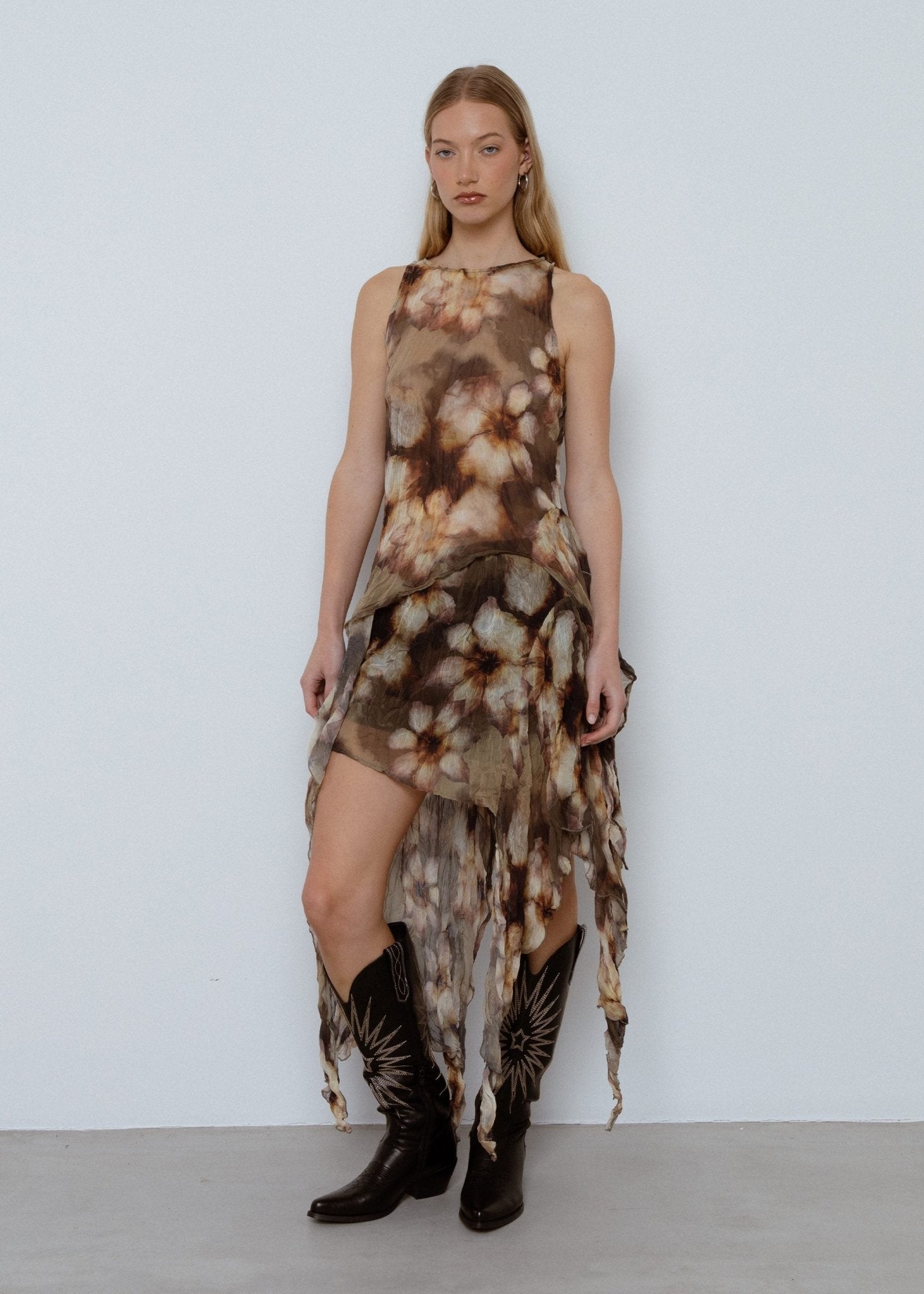 Printed Asymmetric Skirt - Detour Boutiques