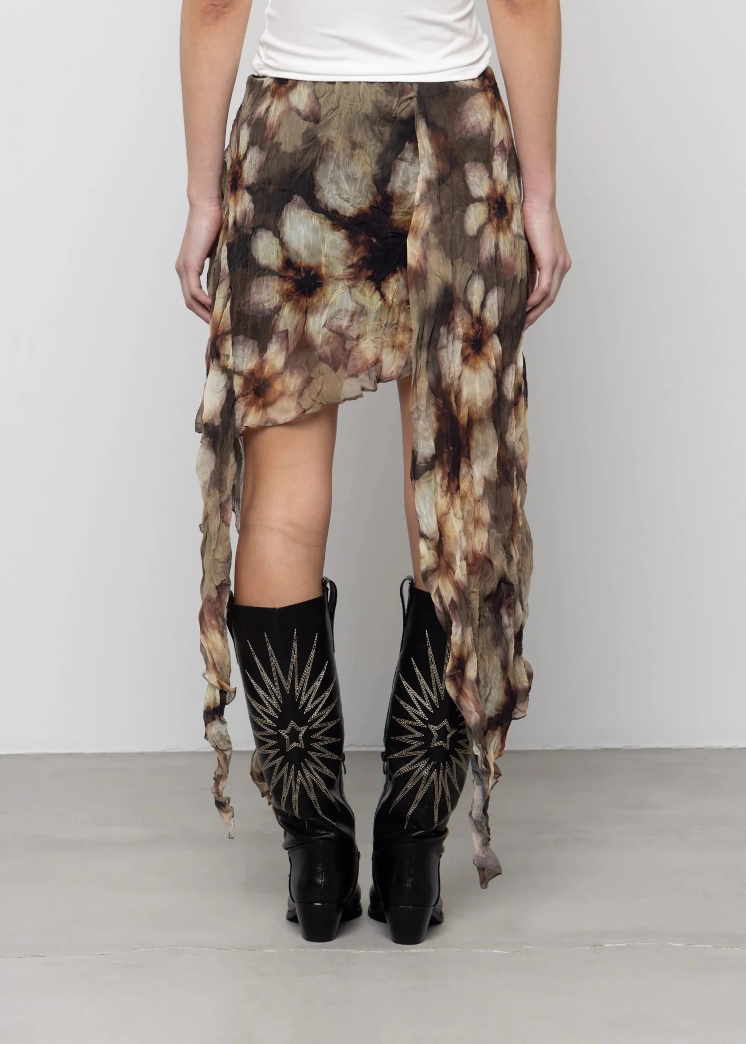 Printed Asymmetric Skirt - Detour Boutiques